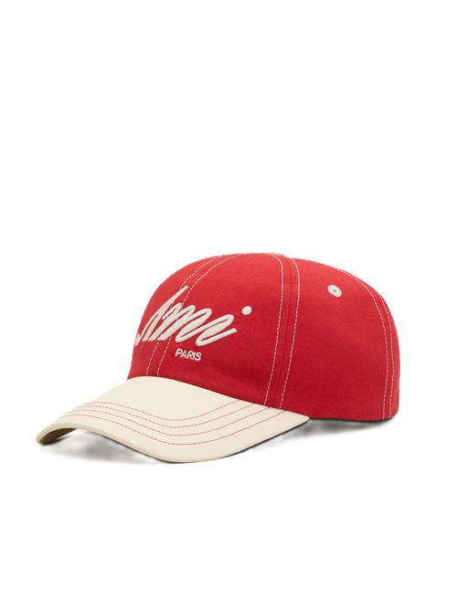 Cappellino Ami Paris Signature in tela di cotone bicolore. Ami Paris | UCP293.AW0053A202ROUGERUBIS/IVOIRE